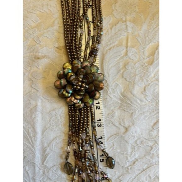 JOAN RIVERS STARLET STYLE NECKLACE IN SHADES OF PINK, BROWN and GOLD - Picture 14 of 16